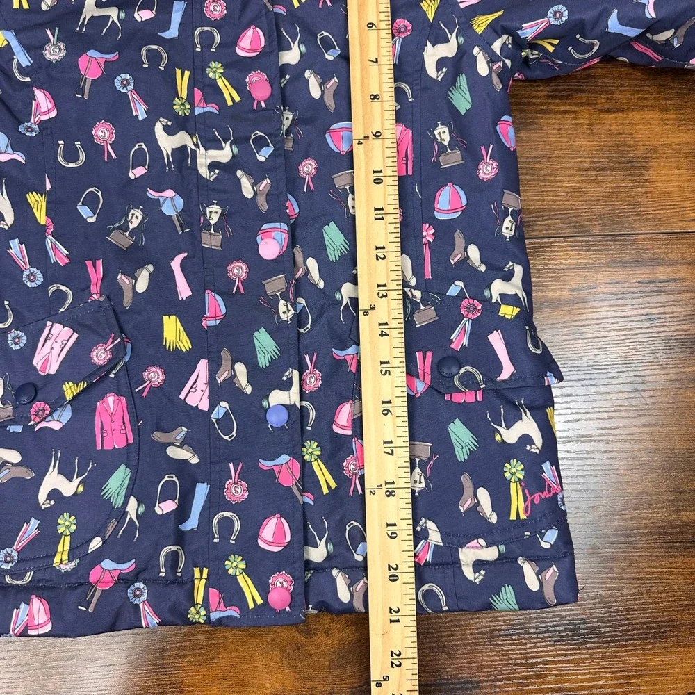 Joules Girls JNR Kirstie Fleece-Lined Coat Jacket 6Y 116 cm Horse Navy Pink - Picture 13 of 13